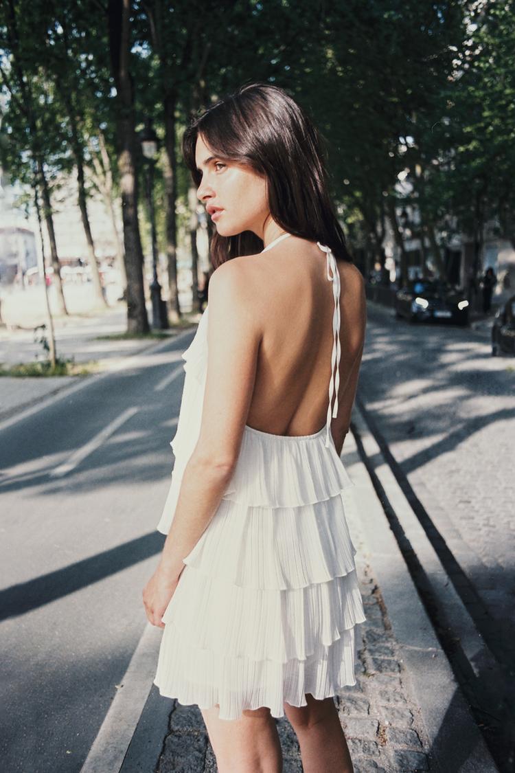Léa™ | Tiered Ruffle Top Halter Dress
