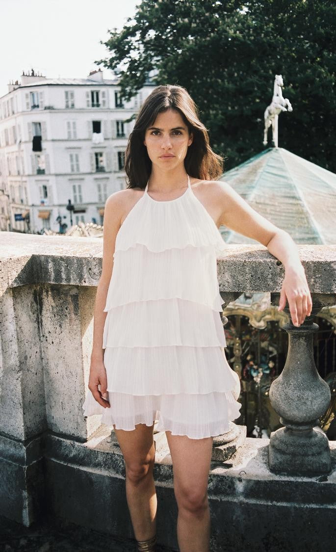 Léa™ | Tiered Ruffle Top Halter Dress