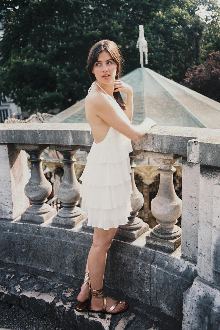 Léa™ | Tiered Ruffle Top Halter Dress