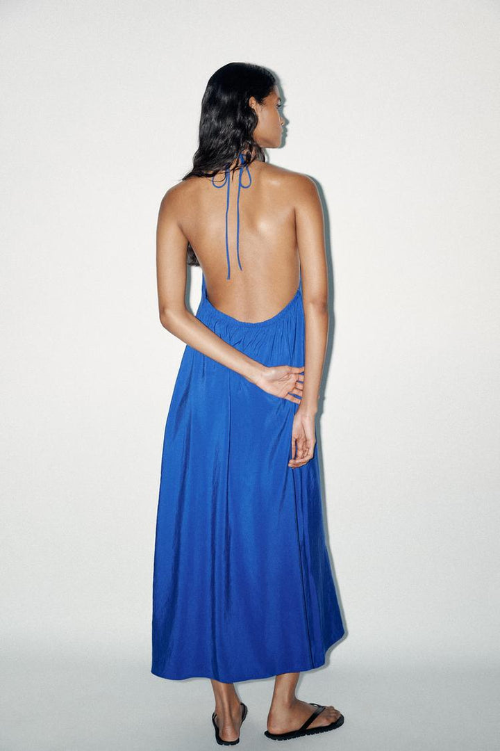 Anika™ | Graceful Halter Midi Dress