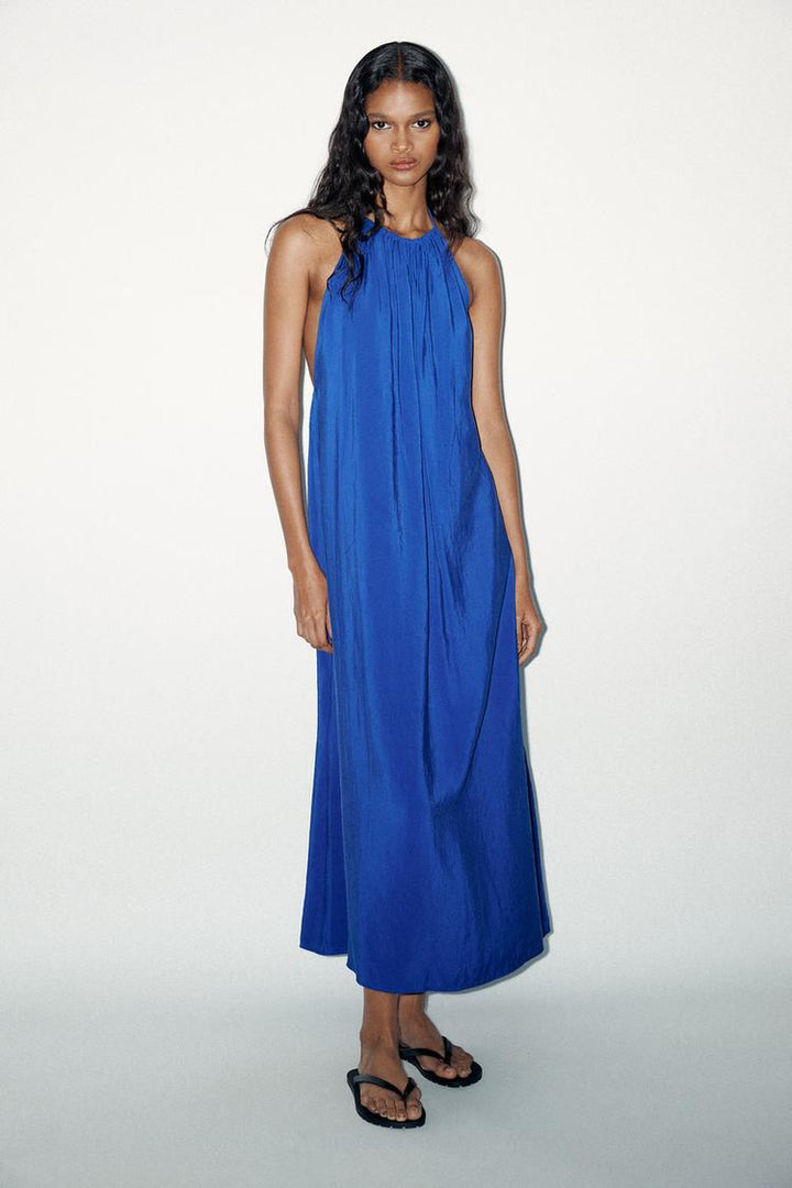 Anika™ | Graceful Halter Midi Dress