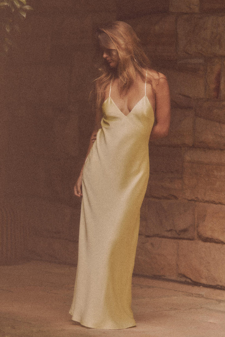 Lana™ | Satin Dress of the Golden Hour
