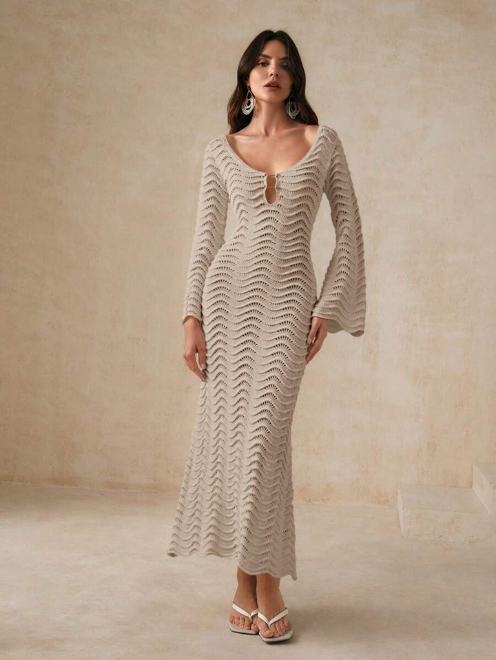 Edith™ | Sculpted Wave Knit Dress