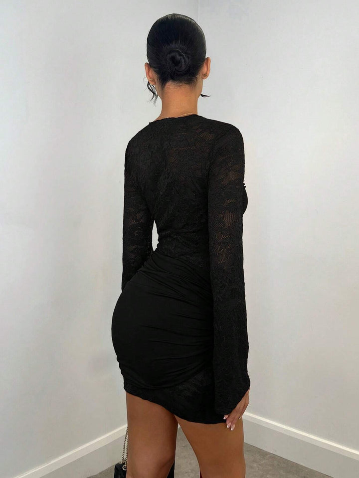 Sabrina™ | Ruffled Lace Mini Dress
