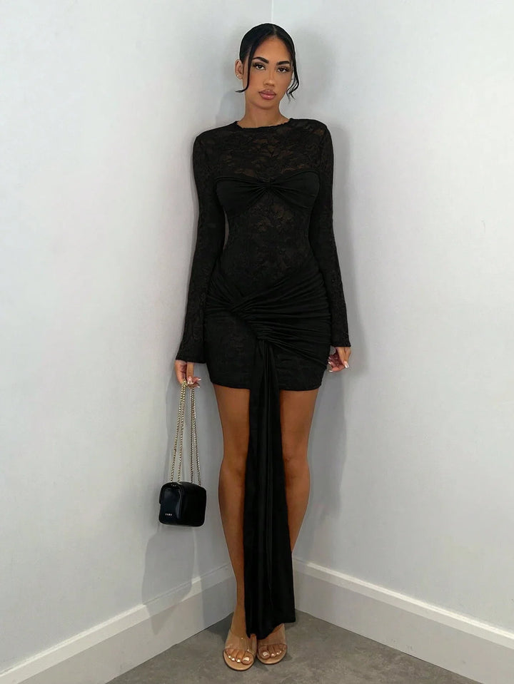 Sabrina™ | Ruffled Lace Mini Dress