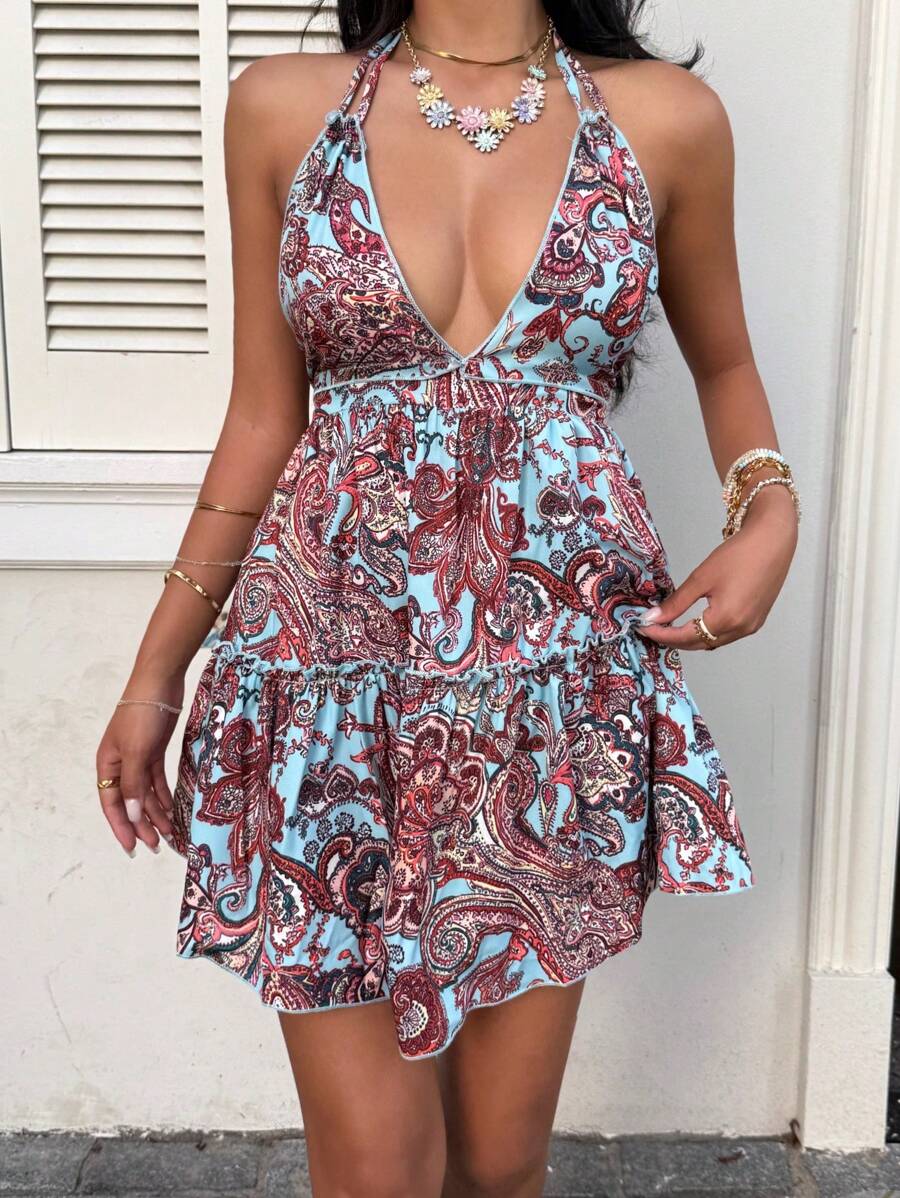 Capri™ | Boho-Print Halter Mini Dress