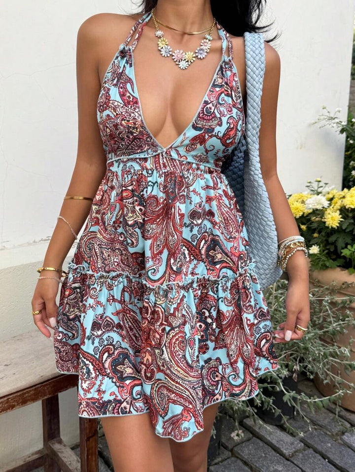 Capri™ | Boho-Print Halter Mini Dress