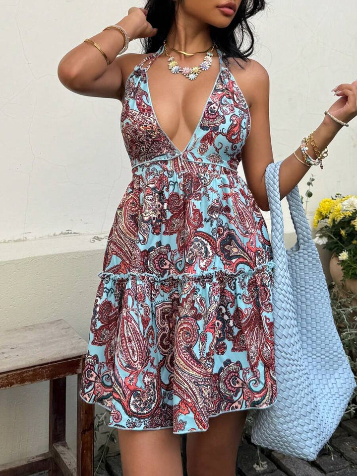 Capri™ | Boho-Print Halter Mini Dress