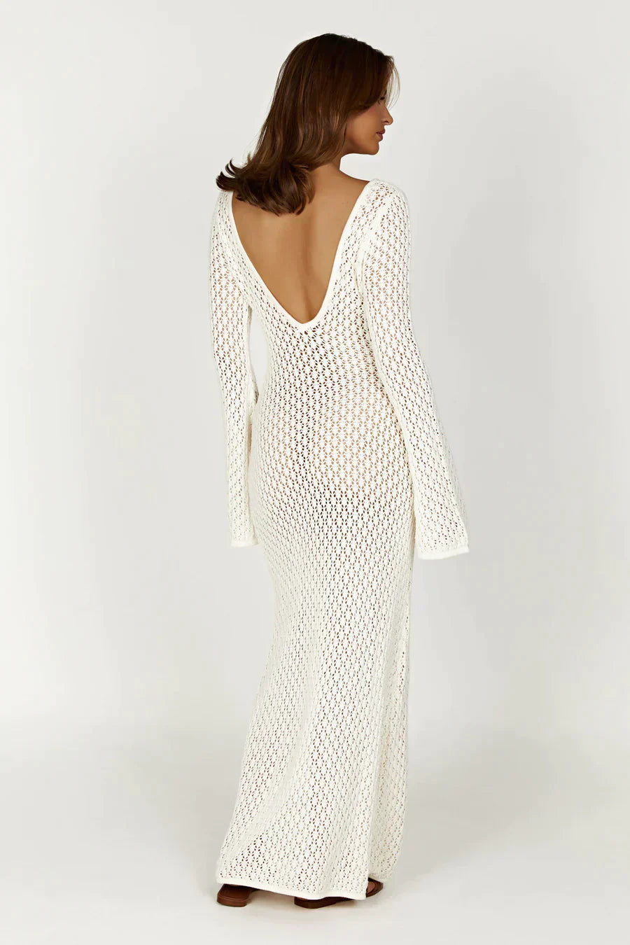 Zada™ | Maxi Dress with Crochet Sleeves