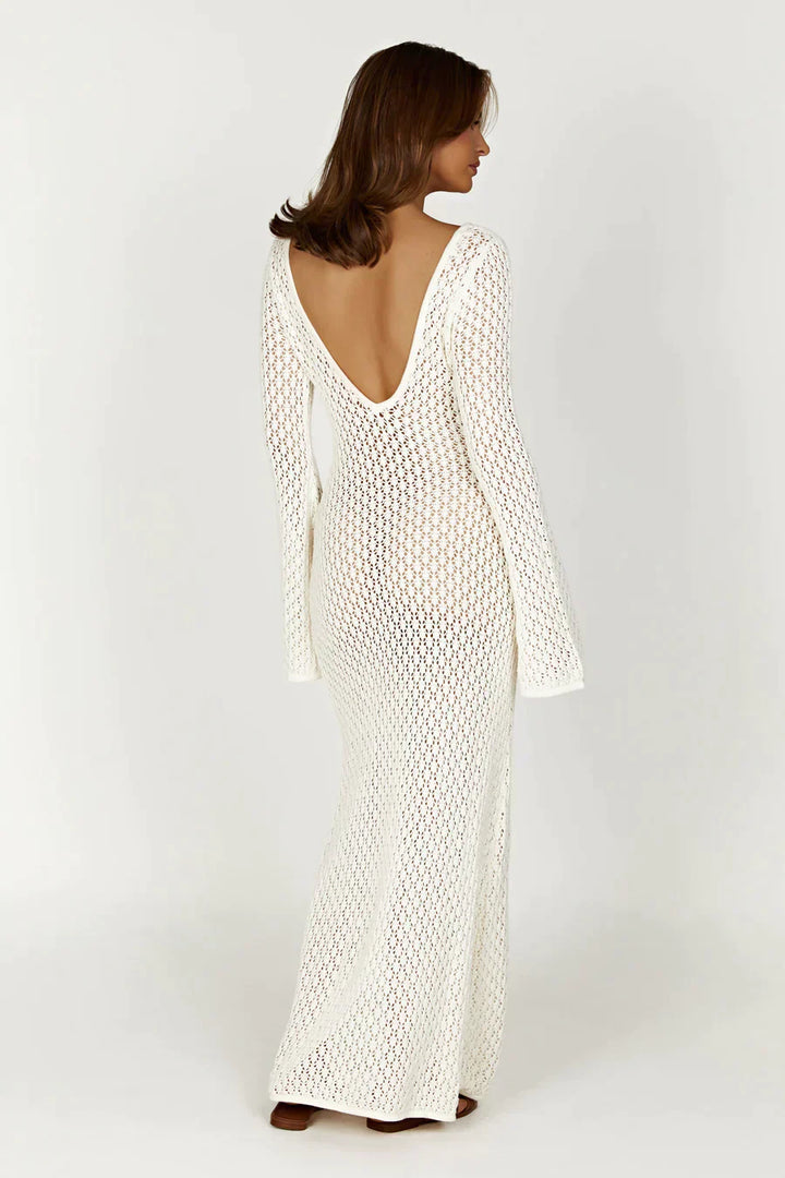 Zada™ | Maxi Dress with Crochet Sleeves