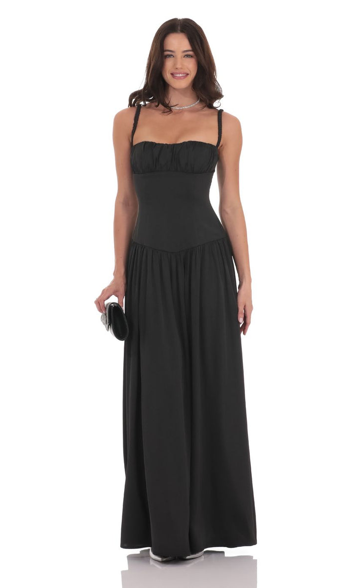 Estelle™ | Satin Ruched Bust Maxi Dress