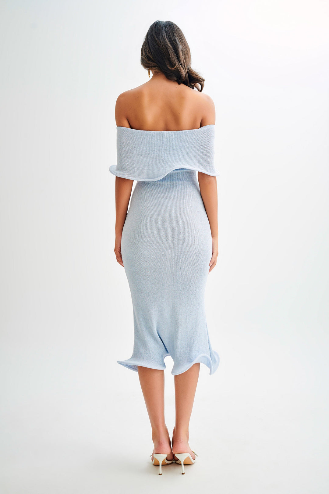 Rhea™ | Off-Shoulder Knit Midi Dress