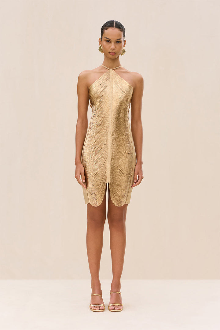 Sahara™ | Metallic Sculpt Mini Dress