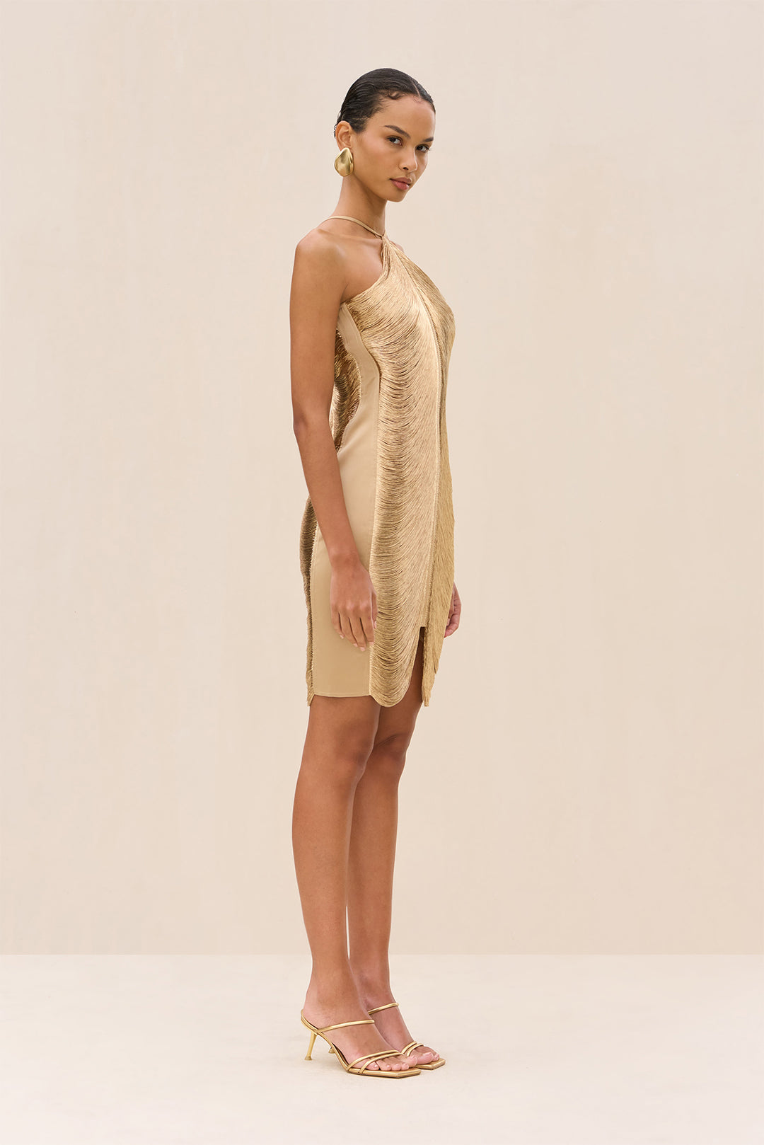 Sahara™ | Metallic Sculpt Mini Dress