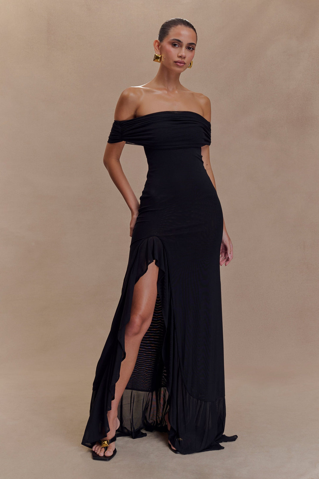 Zarina™ | Off-Shoulder Ruffle Maxi Dress