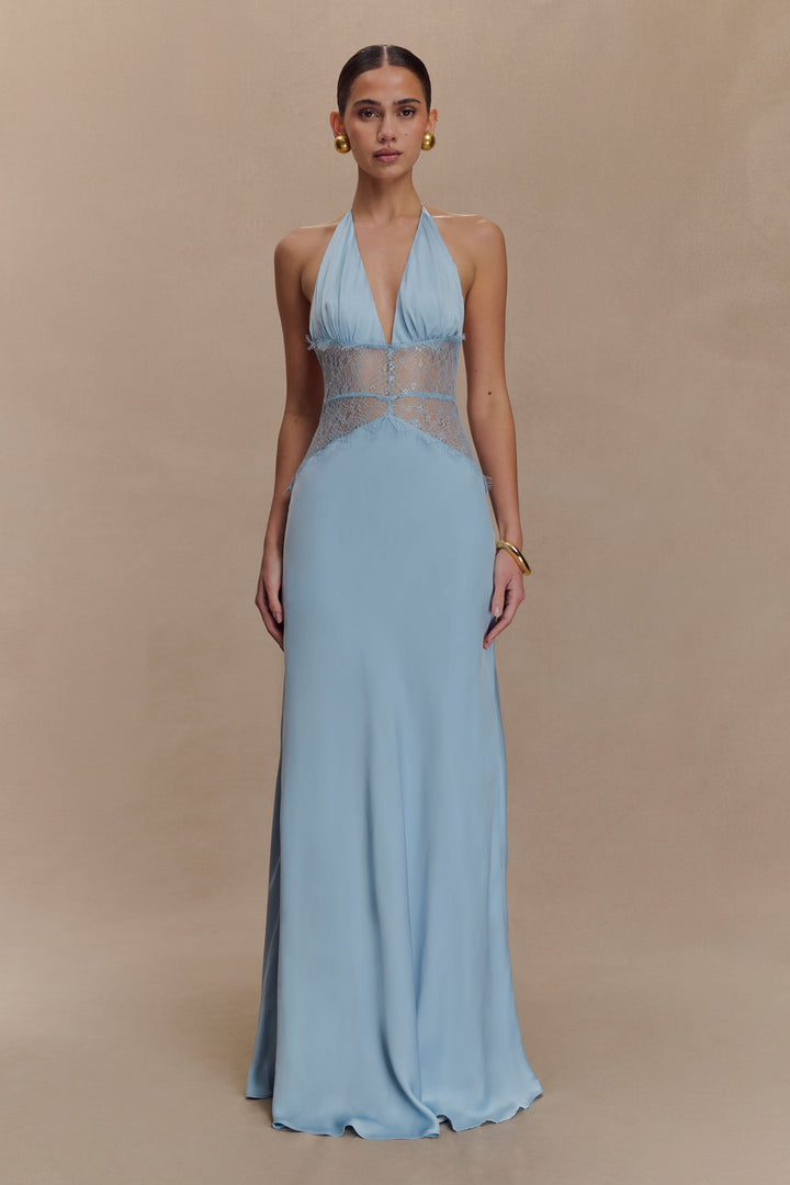 Kalira™ | Satin Lace Maxi Dress