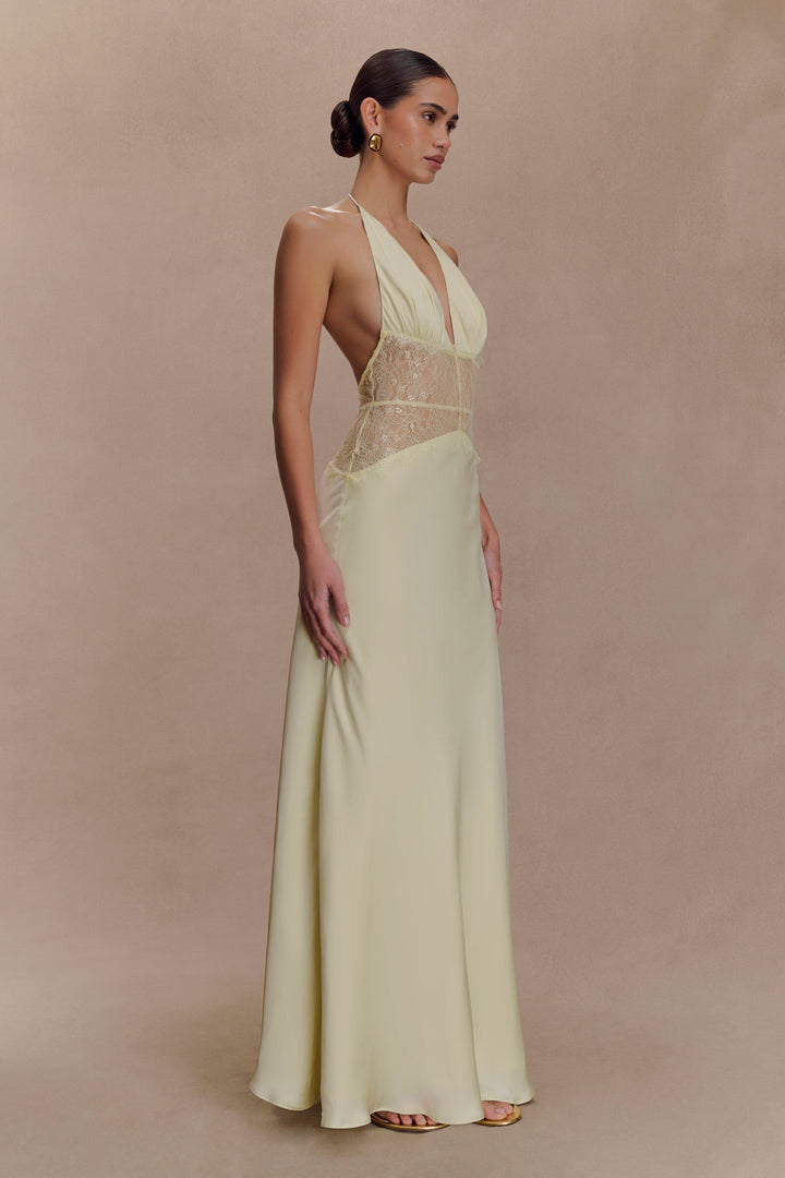 Kalira™ | Satin Lace Maxi Dress