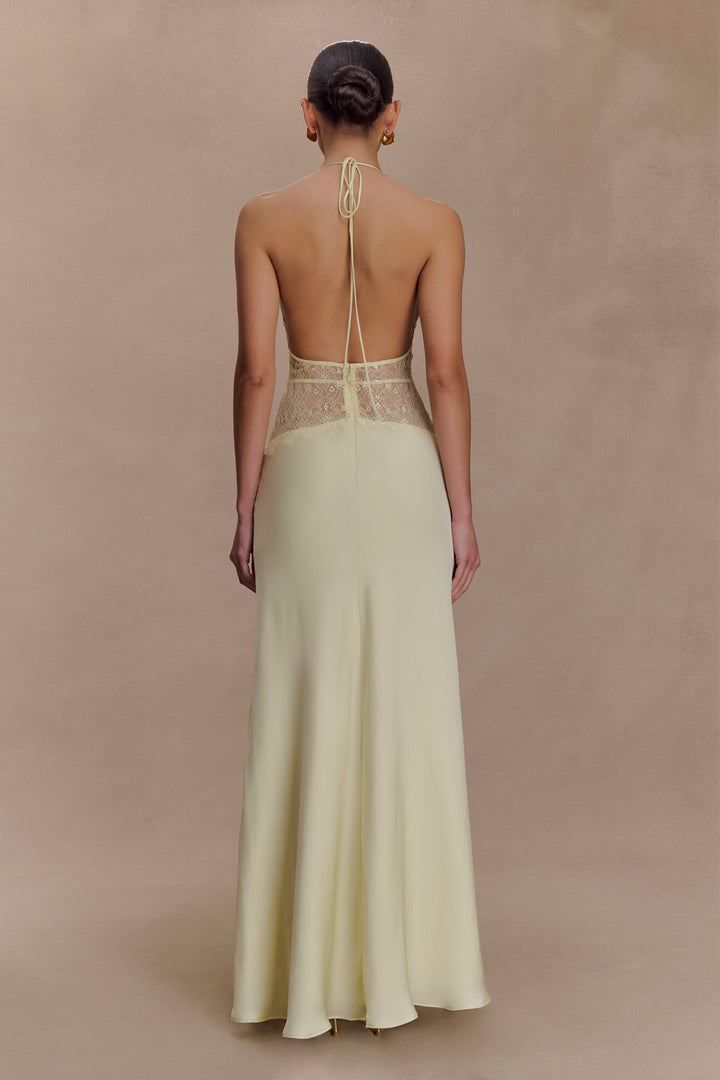 Kalira™ | Satin Lace Maxi Dress
