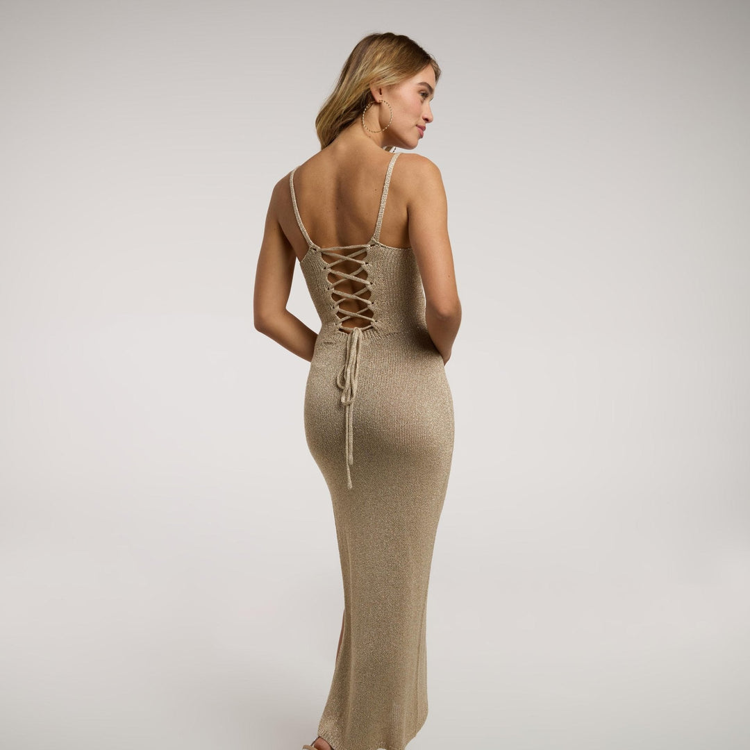 Marina™ | Maxi Dress with Lace in Sunset Color