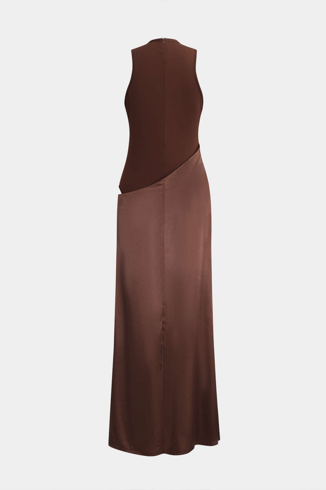 Naomi™ | Satin Patchwork Sleeveless Maxi Dress