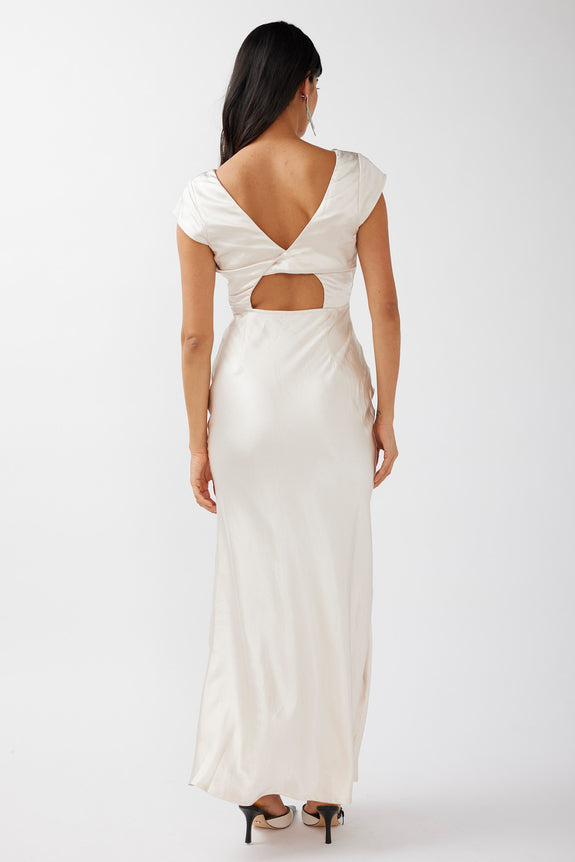 Roxie™ | Midi Dress with V-Neck and Twisted Back