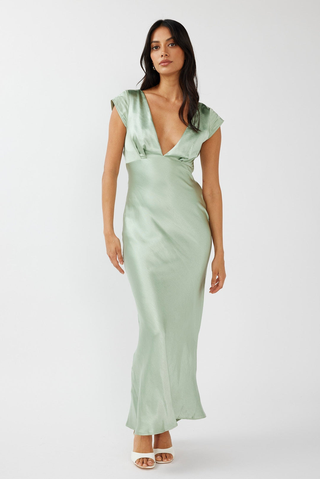 Roxie™ | Midi Dress with V-Neck and Twisted Back