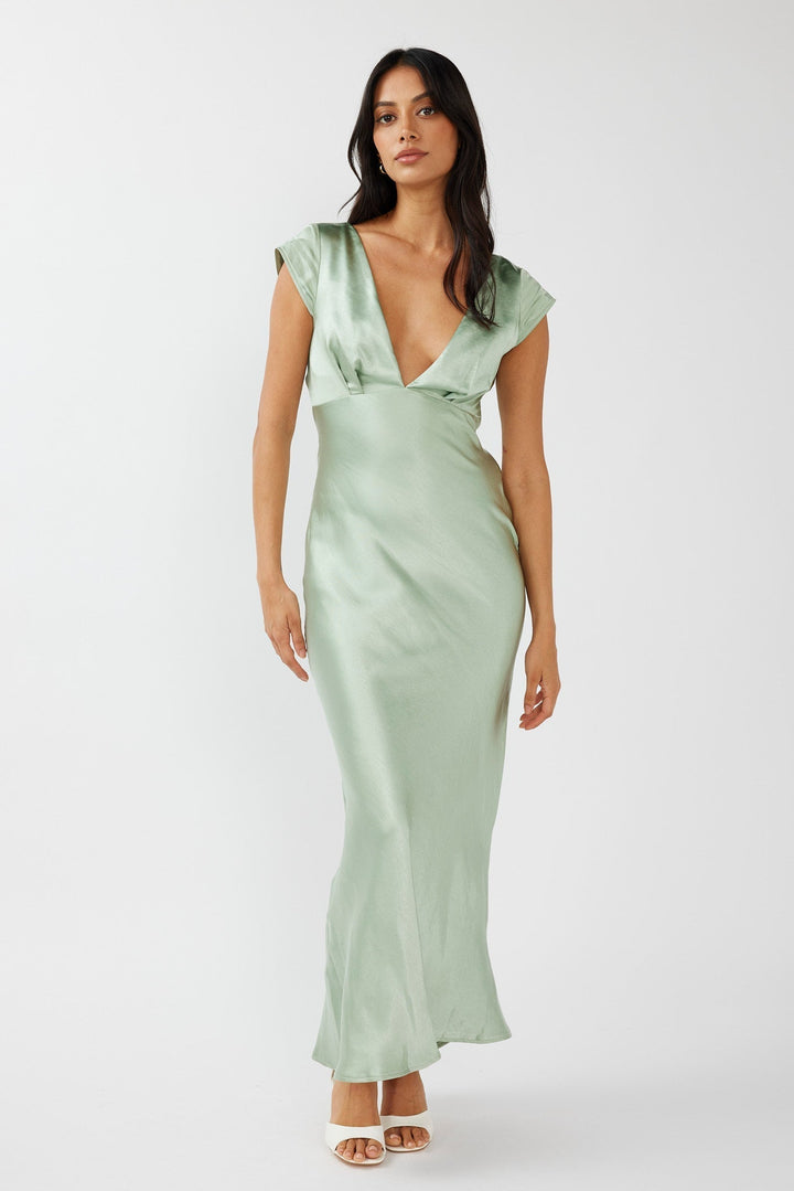 Roxie™ | Midi Dress with V-Neck and Twisted Back