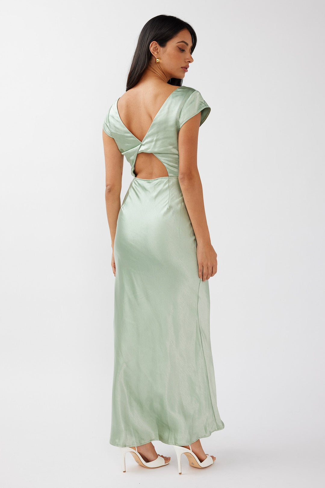 Roxie™ | Midi Dress with V-Neck and Twisted Back