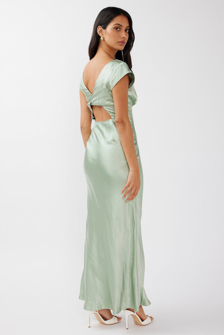 Roxie™ | Midi Dress with V-Neck and Twisted Back