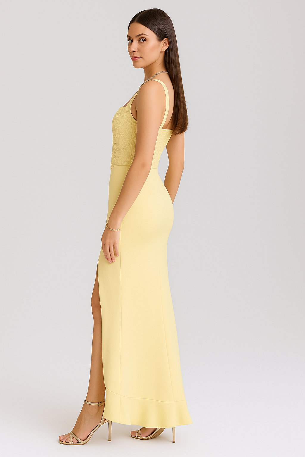 BELLA™ | RUFFLE SATIN CORSET DRESS