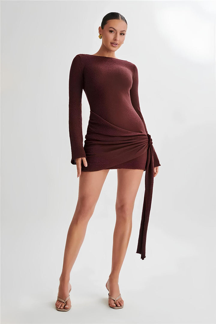 Velquira™ | Mini Dress with Scarf