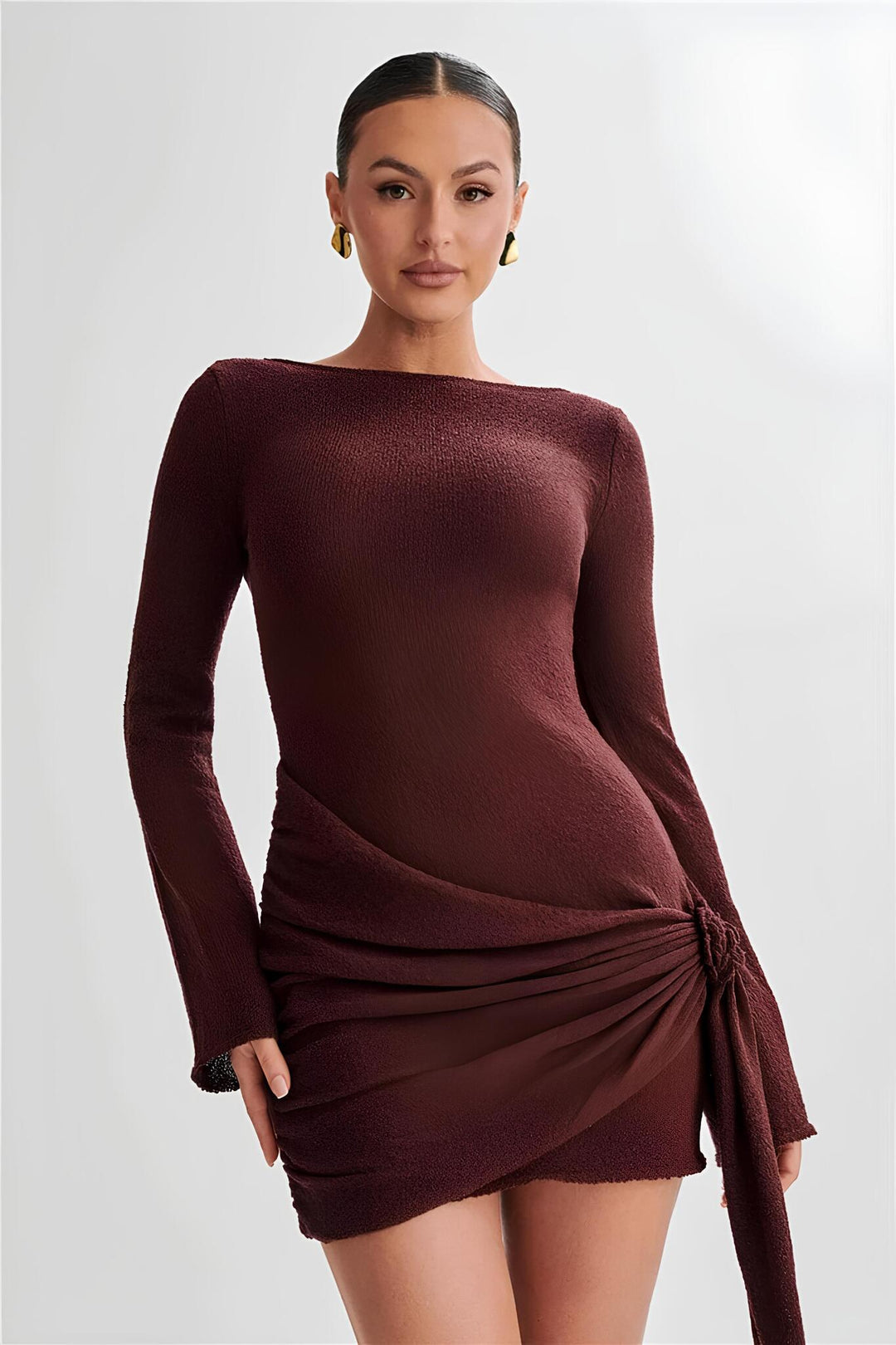 Velquira™ | Mini Dress with Scarf
