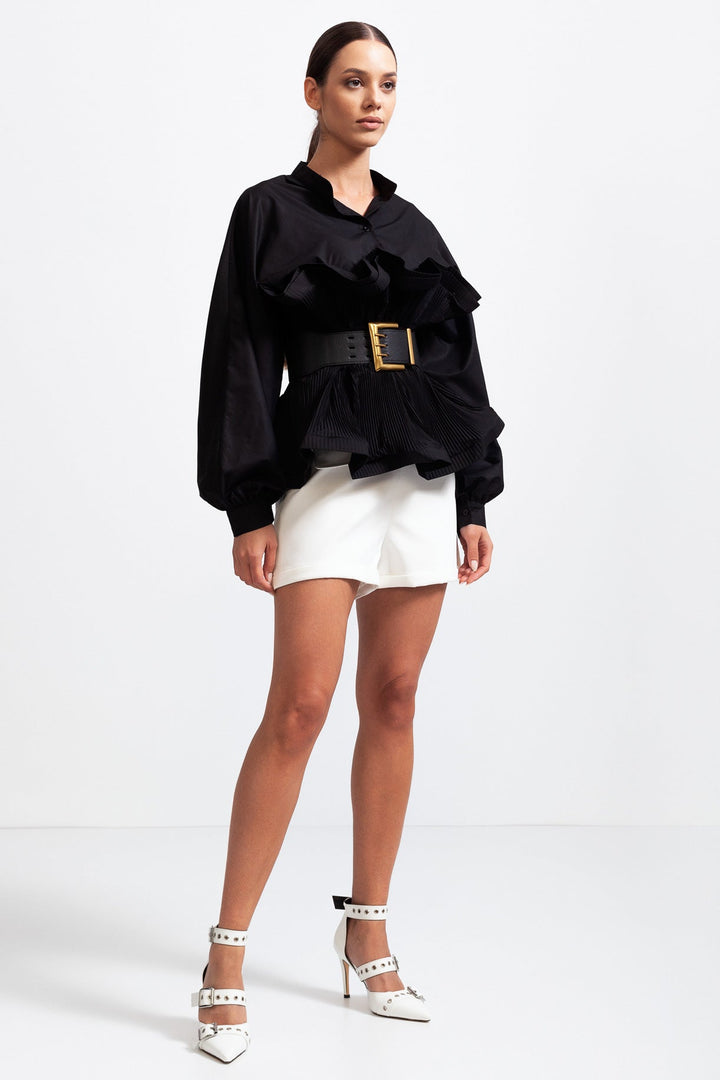 Elodie™ | Ruffle Belt Shirt