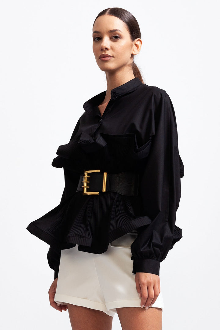 Elodie™ | Ruffle Belt Shirt