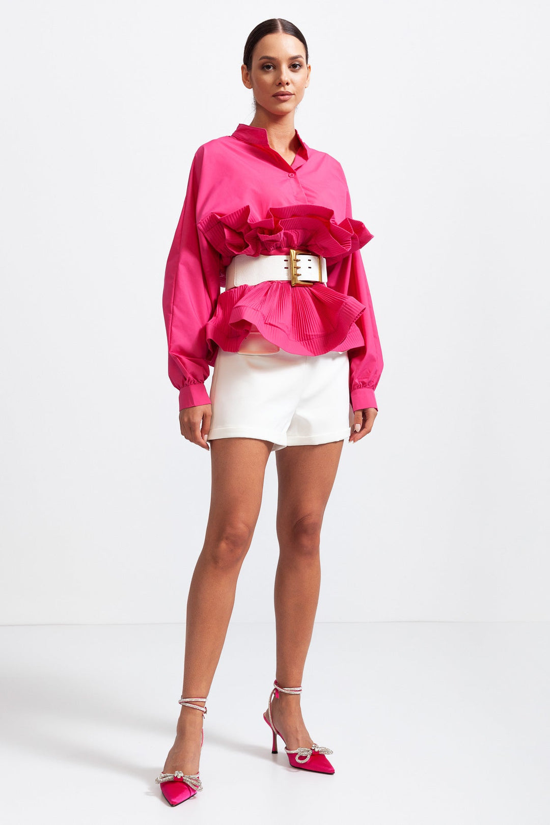 Elodie™ | Ruffle Belt Shirt