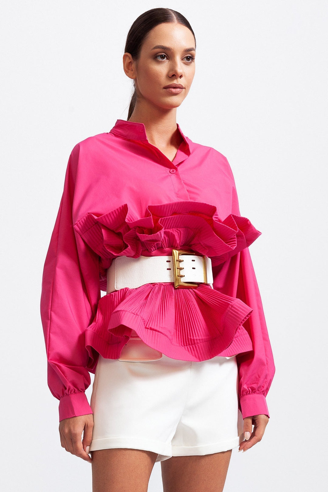 Elodie™ | Ruffle Belt Shirt