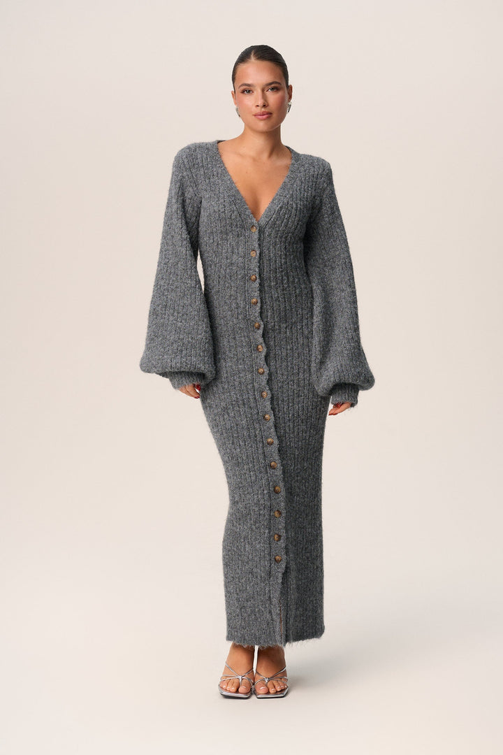 Noelle™ | Cozy Knit Maxi Dress with Buttons