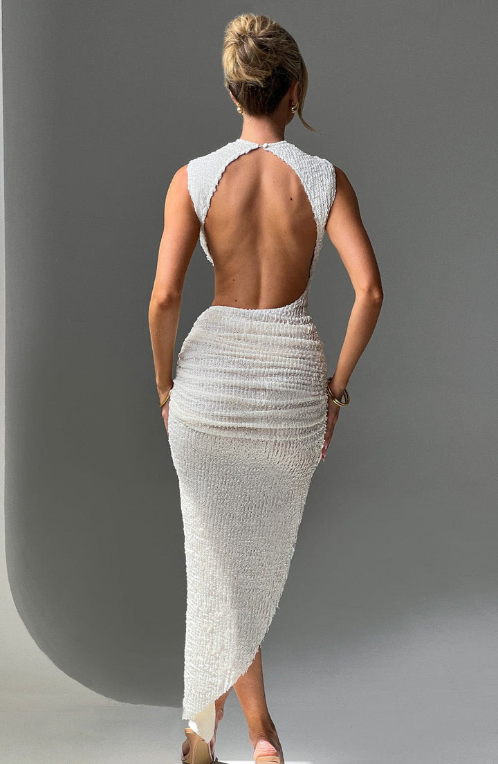 Soraya™ | Textured Asymmetrical Midi Dress