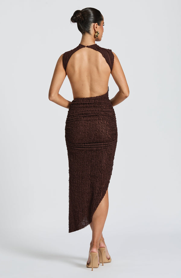 Soraya™ | Textured Asymmetrical Midi Dress