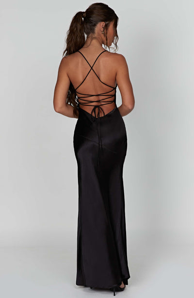 Amara™ | Satin Slit Maxi Dress