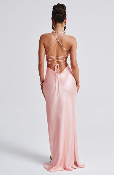 Amara™ | Satin Slit Maxi Dress