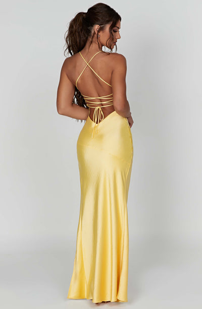 Amara™ | Satin Slit Maxi Dress