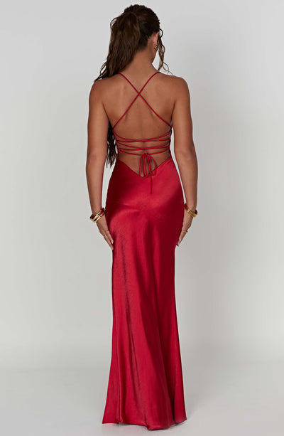 Amara™ | Satin Slit Maxi Dress