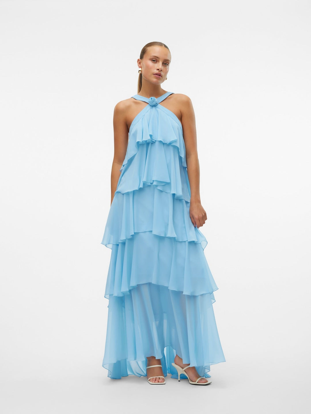 Vera™ | Layered Plum Ruffle Maxi Dress