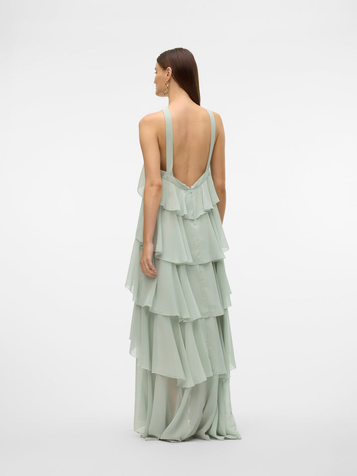Vera™ | Layered Plum Ruffle Maxi Dress