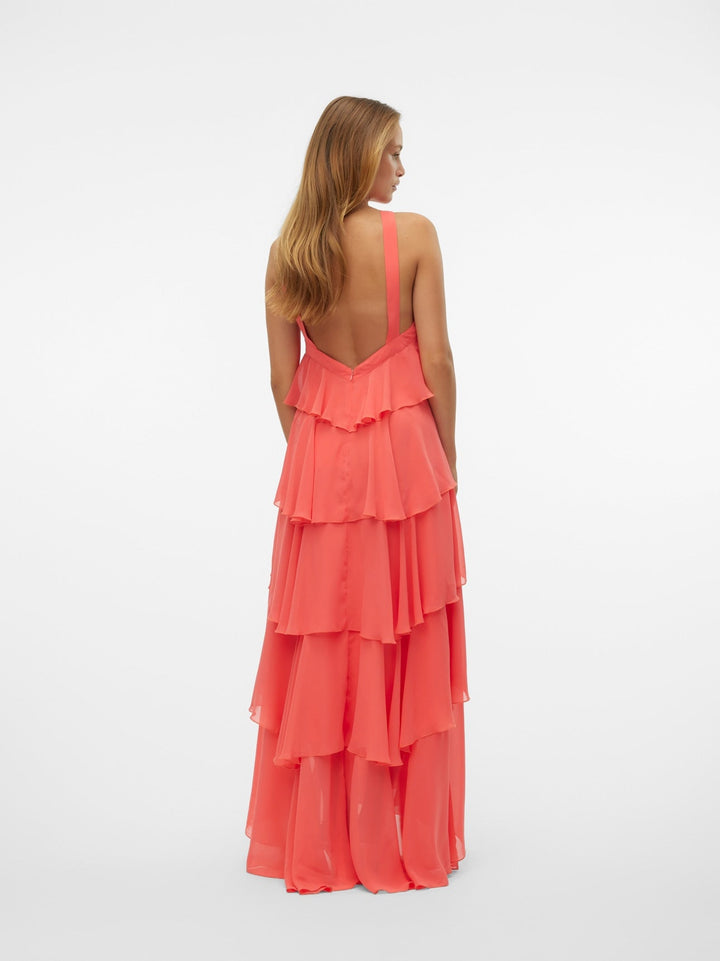 Vera™ | Layered Plum Ruffle Maxi Dress