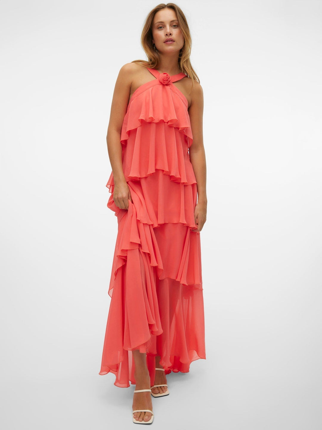 Vera™ | Layered Plum Ruffle Maxi Dress