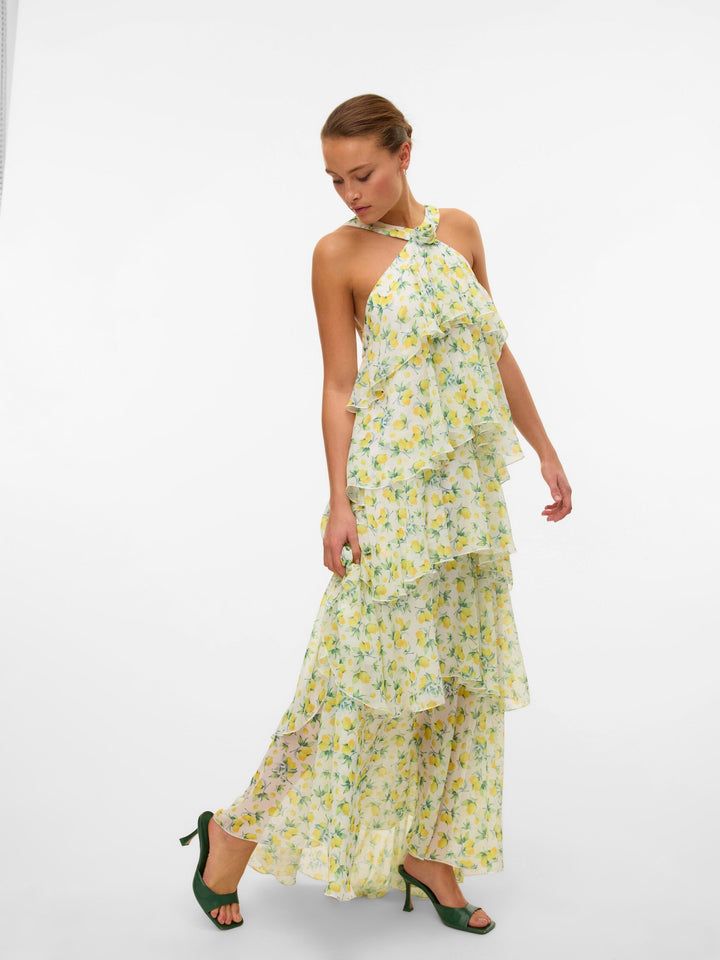 Vera™ | Layered Plum Ruffle Maxi Dress