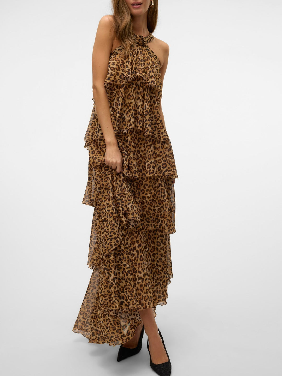 Vera™ | Layered Plum Ruffle Maxi Dress