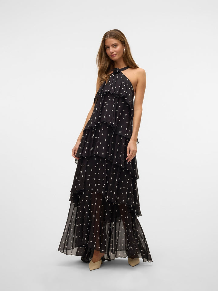 Vera™ | Layered Plum Ruffle Maxi Dress